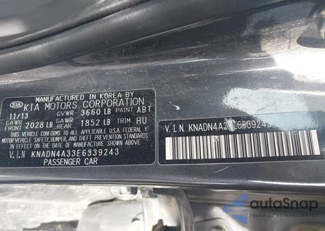 2014 Kia Rio Ex z USA, uszkodzony, nr VIN KNADN4A33E6339243